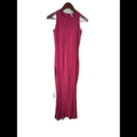 NWT Pink Popilush Shapewear Modal Crew Neck Slimming Maxi Dress, Size Large - Picture 3 of 9